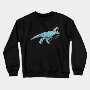 Retro dotted dinosaur with microphone Crewneck Sweatshirt